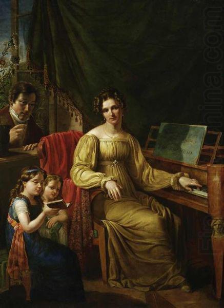 Self-portrait with family, unknow artist